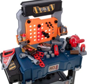 KIK Detská dielňa/stôl s náradím 65 dielov – kufrík pre malého majstra, 3+
