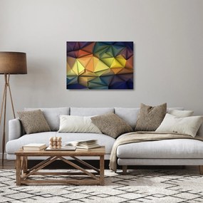 Sklenený obraz - Polygonálna 3D abstrakcia (70x50 cm)