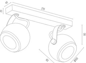Argon 7039 - Bodové svietidlo KOS PLUS 2xGU10/5W/230V čierna/zlatá