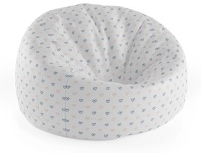 Sablio Sedací vak Cocoon Srdiečka na bielej - 75 x 45 x 35 cm