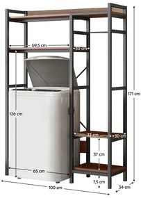 Regál nad práčku DELSIN, dub tmavý