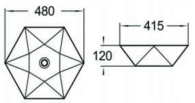 Mexen MERY umývadlo, 48x41 cm, čierna matná, 21984885