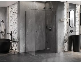 Mexen Lunar T výklopný sprchový kút pravý 135 x 100 cm, číre sklo, grafitová, 834T-135-100-95-00-P