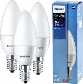 3x LED žiarovka E14 5W 470lm 94lm/w 2700k