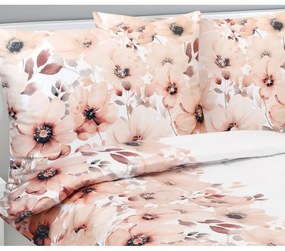 Bellatex Saténová posteľná bielizeň Flower salmon, 140 x 220 cm, 70 x 90 cm, 140 x 220 cm, 70 x 90 cm