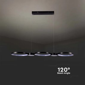 LED Luster na lanku LED/38W/230V 3000K čierna
