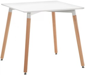 Stôl drevený Viborg 80 natura / biela - v75 x 80 x 80 cm