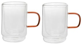 Sada dvoch hrnčekov CEMBRA RETRO s dvojitým dnom 888132 350 ml