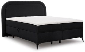 Čierna boxspring posteľ s úložným priestorom 200x200 cm Ornes – Ropez