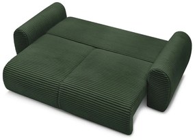 Tmavozelená menčestrová rozkladacia pohovka 257 cm Lucien – Bobochic Paris