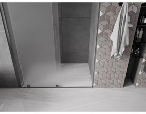 Mexen Velar, posuvné sprchové dvere do otvoru 130 cm, 8mm sklo námraza, grafit brúsený, 871-130-000-31-66
