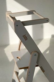 Učiaca montessori detská veža skladacia šedá