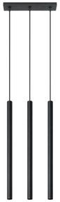 Závesné svietidlo Pastelo, 3x čierne kovové tienidlo