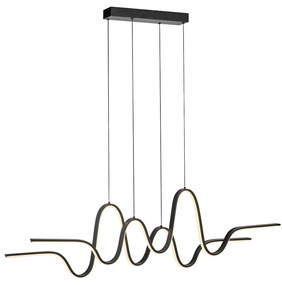 Dizajnové závesné svietidlo čierne vrátane stmievateľného LED Easylift - Altitude