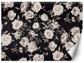 Fototapeta, Černobílé květiny - 300x210 cm