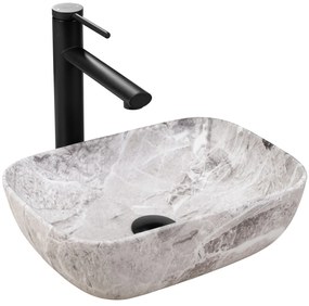 Rea Belinda, umývadlo na dosku 360x250x115 mm, imitácia kameňa matná, REA-U3321