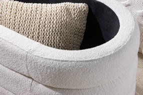 Dizajnová lavica s úložným priestorom CREAMY BOUCLÉ 115 cm – elegantný odkladací box
