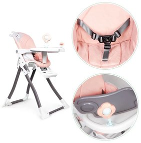 Ružová stolička na kŕmenie s medvedíkom