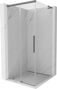 Mexen Rox, L posuvný sprchový kút 100 x 100 cm, 8mm číre sklo, grafitový profil, 8C2L-100-100-95-00