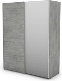 Šatníková skriňa Carlos 150/61 2D, šedý betón, 150 cm