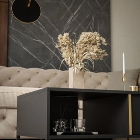 KONFERENČNÝ STOLÍK LOREEN TMAVOŠEDÝ + ZLATÝ NA NOŽIČKÁCH