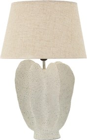 Krémovobiela stolová lampa s textilným tienidlom (výška 63 cm) Ester – Mauro Ferretti
