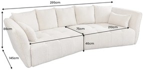 Pohovka ROYAL 295 cm XXL bouclé šedá