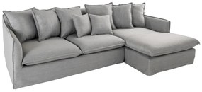 Rohová sedačka HEAVEN 255 cm ľanová látka sivá