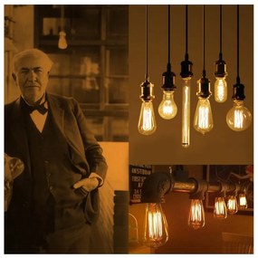 TRIXLINE EDISON Retro Carbon Filament žiarovka T30 E27 40W, 19 cm