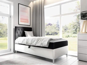 Kontinentálna posteľ Junior Gerdise 1, Strana: ľavá, Rozmer postele: 80x200, Dostupné poťahy: ekokoža Soft 017 (biela) + Fresh 08