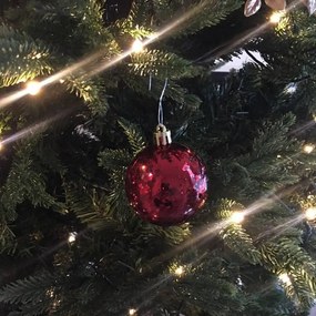 DECOLED Plastové ozdoby, 6 cm, 50 ks, červené a biele