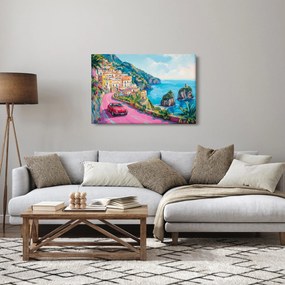 Obraz - Ružová cesta na pobreží (90x60 cm)