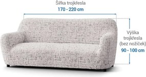 Bielastické poťahy VITTORIA smotanová trojkreslo (š. 170 - 220 cm)