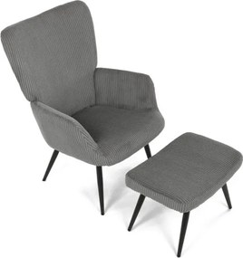 Kreslo sivé s podnožkou AK-L7285 GREY6