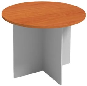Rokovací stôl s guľatou doskou PRIMO FLEXI, priemer 1000 mm, sivá / čerešňa
