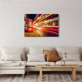 Obraz - červená telefónna búdka (90x60 cm)