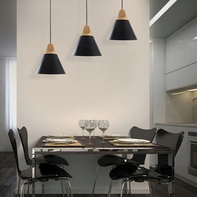 Toolight Toolight, závesná lampa 1xE27 Scandi A, čierna-hnedá, OSW-00146