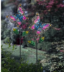 Zápich do záhona "Motýl" Celková dľžka 80 cm, motýľ 17x17 cm.