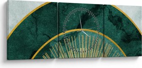 Obraz - Tvary so zlatou textúrou (s hodinami) (90x30 cm)
