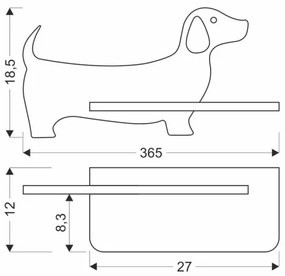 LED Detské nástenné svietidlo s poličkou DOG LED/5W/230V čierna/drevo