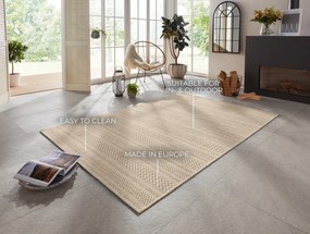 ELLE Decoration, Kusový koberec Brave 103612 Natural Brown z kolekcie Elle – na von aj na doma, 80x150, béžová, chodba / predsieň