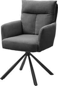 Otočná jedálenská stolička Sofia, šedá štruktúrovaná látka