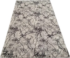 Mramorový koberec Plush Deluxe – sivo-biely shaggy s vysokým vlasom Rozmer: 50x80 cm