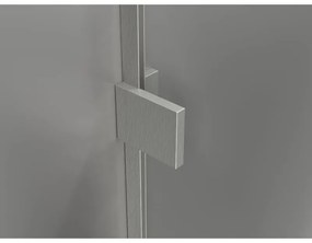 Mexen Lunar-B L, 1-krídlový sprchový kút, pravý, 80 x 70 cm, 8mm číre sklo, brúsená oceľ profil, 832L-080-070-97-00-P