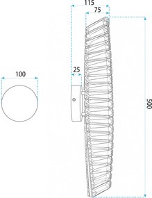 Toolight Toolight, nástenné LED svietidlo, APP1951-W, 1000lm, 4000K, IP20, zlatá matná, OSW-63008