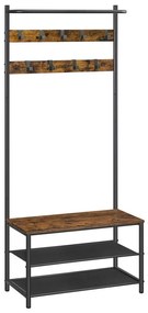 Stojanový vešiak NAVOR hnedý/čierny