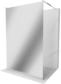 Mexen Kioto, priechodná sprchová zástena 100 x 200 cm, 8mm sklo vzor zrkadlo, 2x chrómová stabilizačná rozpera, 800-100-002-01-50