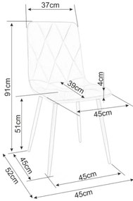 Sametová jídelní židle Tom - výber z 3 prevedení