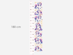 Meter rozprávkových jednorožcov nálepky na stenu pre dievčatá výška 160 cm