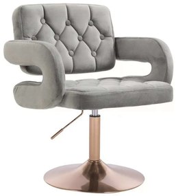 LuxuryForm DESIGN Stolička ADRIA VELUR na zlatom tanieri - sivá